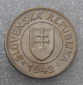 Mince: 1 Koruna 1942 varianta č.2 - Slovenský štát 1939-1945 - 2