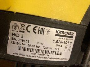 Viacúčelový vysávač Karcher WD3  V 1.628-101.0 mokre suché - 2