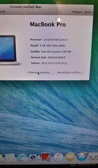 Macbook pro 2010 -i5, 4GB, 320GB, 15,4" - 2