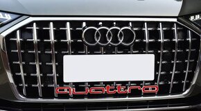 Veľký nápis QUATTRO pre AUDI chrom, čierne, červene - 2