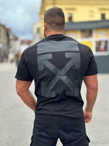 Luxusne tričko Off-white čierno cierne oversize - 2