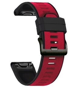 Remienok Easyfit pre Garmin Fenix 3,5X,6X,26mm,cervena-ciern - 2