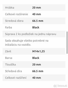 Podložky Eibach 5x112 20mm/kus rozširovacie na BMW - 2