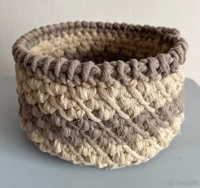 Handmade háčkované košíky z bavlny Macrame. - 2