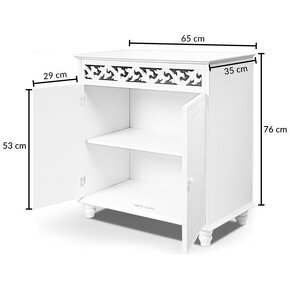 Komoda Decor biela 76 x 65 x 35 cm - 2