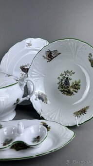 Jedálenský servis, NOVÝ, poľovnícky porcelán - 2