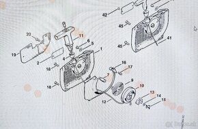 Štartovací kryt komplet Stihl 044, 046, MS 440, MS 460 - 2