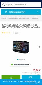 Klávesnica Genius GX Gaming Scorpion K215, CZ/SK - 2