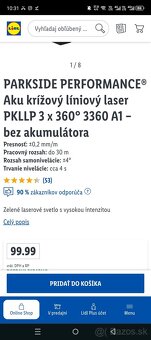 Nové NEROZBALENE PARKSIDE PERFORMANCE® Aku krížový líniový l - 2