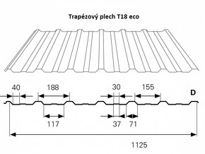 Trapezova krytina T18eco dripstop 7100x1125 150m² - 2