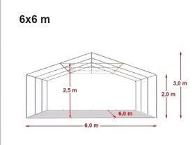 Párty stan 6x6m, 12x6m - 2