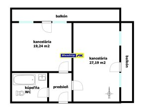 Prenájom kancelária 23,60 m2 a 37,77 m2 Martin blízke centru - 2