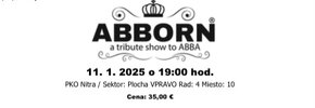 Vstupenky ABBA SHOW Nitra - 2