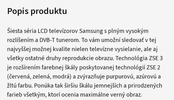 PREDAM :: TV Samsung LE40C654 v bezchybnom stave - 2