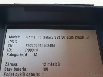 Predam Samsung galaxy S23 8/128 GB Green v TOP stave - 2