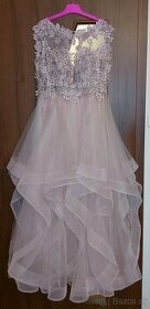 Dámske svetlo-ružové spoločenské šaty na ples alebo svadbu - 2