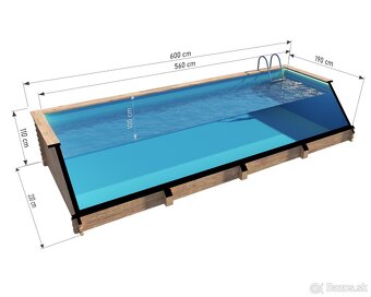Drevený bazén 6 x 2 metry s polypropylénovým vložkom - 2