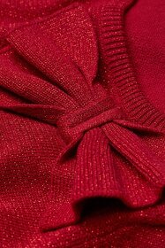 Červené lesklé šaty s mašličkou - 2