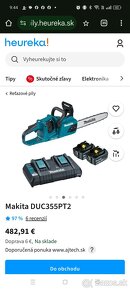 NOVE NEROZBALENE Makita DUC355Z 2X BATERIA 5.0AH NABÍJAČKA Z - 2