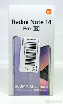 Predám nový Xiaomi Redmi Note 14 Pro 5G 8 GB/256 GB Čierny - 2