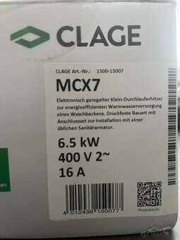 Predám CLAGE MCX7 elektr. ohrievač vody 6,5 kW - 2