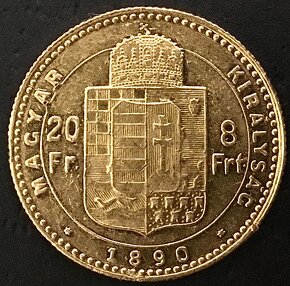 8 Zlatník/20 Frank 1890 KB FJI - 2