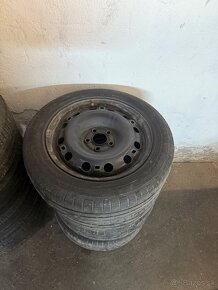 plechové disky 5x100, priemer 15”+pneu letné 195/55 R15 - 2