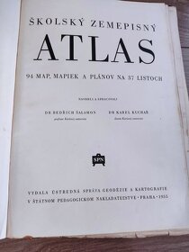 Školský zemepisný atlas, rok 1955, cena 15 eur - 2