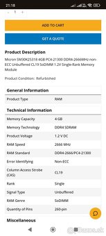 ram 4Gb ddr4-2666/pc4-21300 - 2