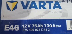 Nová autobatéria VARTA BLUE DYNAMIC EFB 12V 75Ah 730A - 2