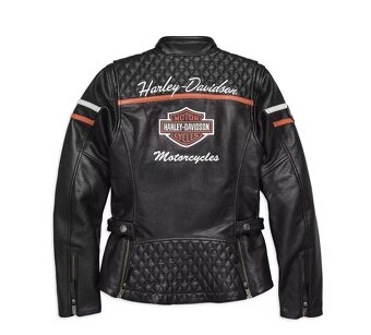 Moto Kožená Bunda Dámska Harley Davidson Čierna - 2