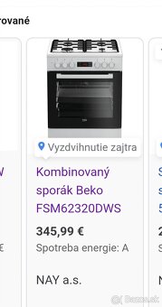 Predam plynovy sporak s elektrickou rurou 189€(kupený za 345 - 2