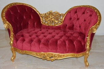 Zámecké řezbované sofa - čalouněné - 2