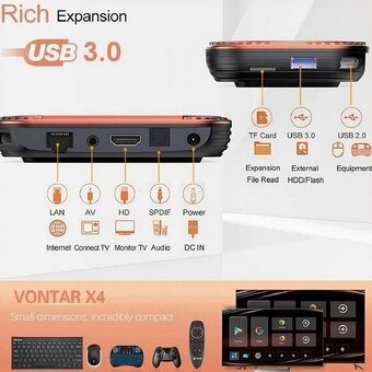 Android TV Box, Vontar X4, S905X4, 4/32 GB - 2