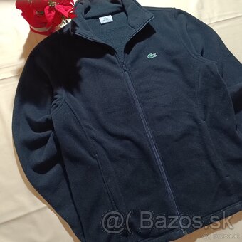 Lacoste čierna flísová mikina fleece jacket full zip L - 2