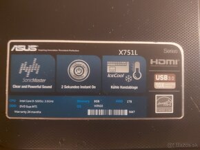 Asus X751L SonicMaster 17,3" i3 SSD 128 4Gb. - 2