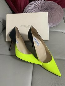 Jimmy Choo pumps-lodičky yellow neon/blk 41,5 - 2