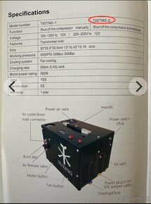 Kompresor TUXING TXET062 300Bar - 2