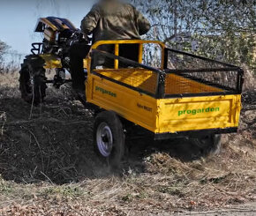 Jednoosí traktor 18 HP +príves = 4x4náhon aj nápravy prívesu - 2