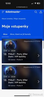 Pitbull Praha O2 arena 2x VIP pod podiom - 2