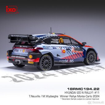 Modely Hyundai i20 Rally1 1:18 IXO - 2