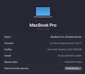 Macbook Pro 2018 15" 16 GB RAM Intel i7 256 GB Radeon Pro - 2