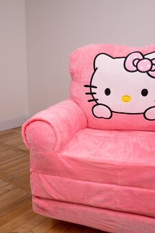 Detské plyšové rozkladacie kreslo Hello kitti - 2