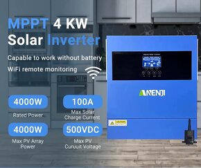 Hybridný menič 4kW ANJ-4000 z 24V na 220V MPPT solár 500V - 2