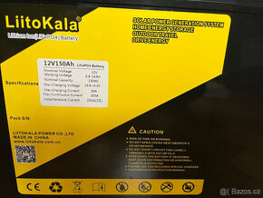 LiitoKala LiFePo4 12V 150AH s BMS - Trakčná baterka - 2