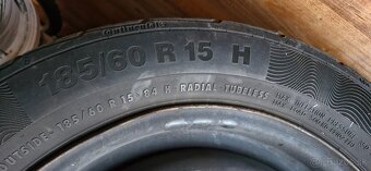 Plechové disky 4x100,letné pneumatiky 185/60 R15 - 2