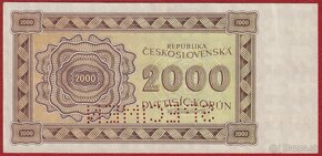 Poukážka 2000 Korún 1945 SPECIMEN - 2