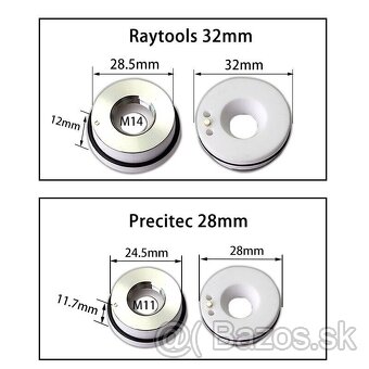 Spotrebné diely pre fiber lasery Raytools - 2