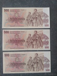 3x 500 Kčs 1973, stav N - 2