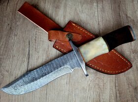 lovecký Damaškový nôž 28 cm BOWIE, ručně vyroben + pouzdro - 2